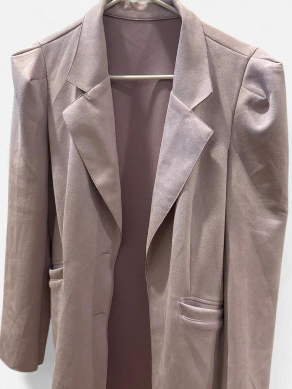 Artisan Velvet Open-Front Blazer with Structured Shoulders - Light Purpl